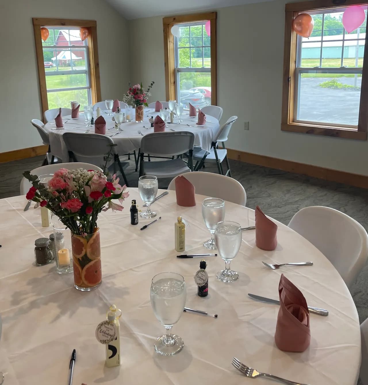 Private dining table set for a celebration